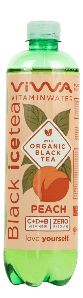 VIWA Vitaminwater Black Icetea Peach 600ml bottle